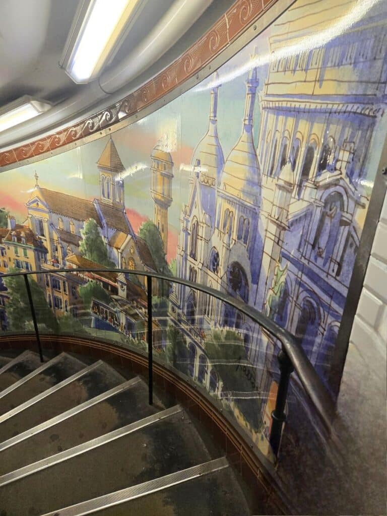 Stairs at Abbesses Metro Station Paris Montmartre