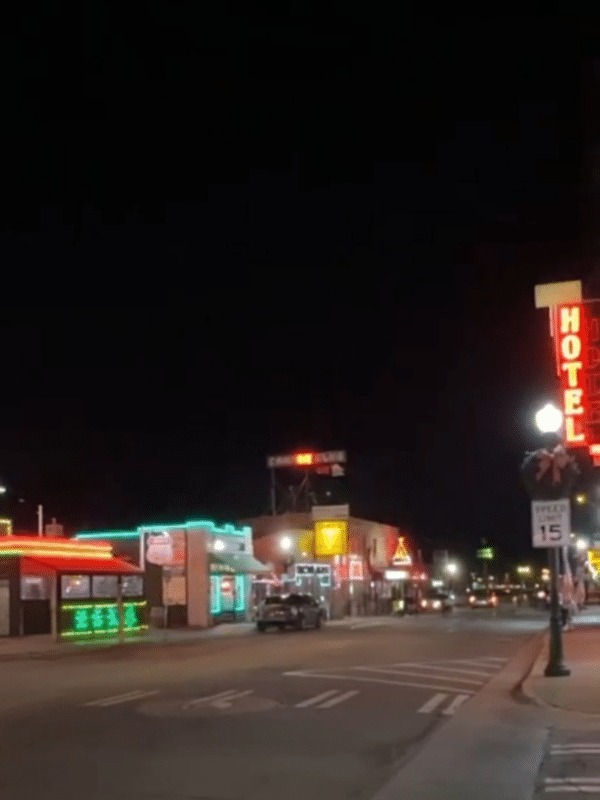 Williams trip Route 66 at night