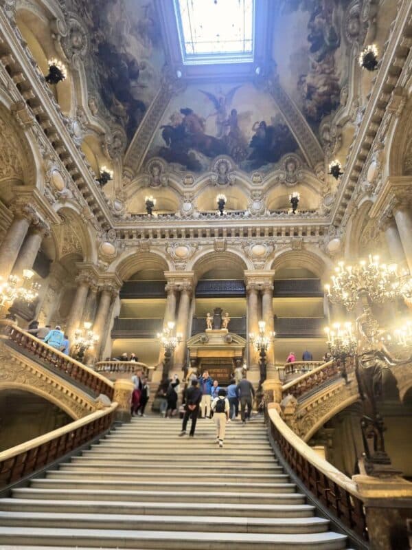Paris Opera House grand staircase and ceiling