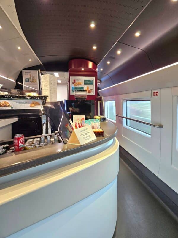 Eurostar cafe car London to Paris