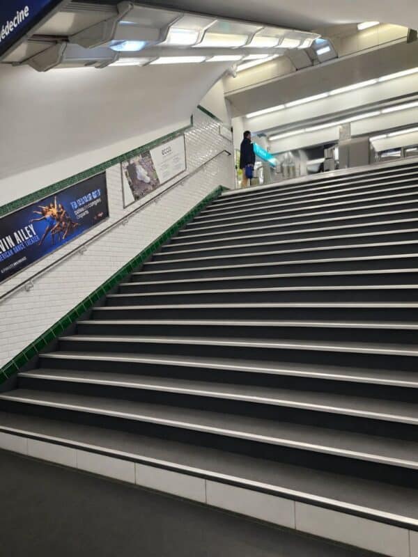 Paris metro station stairs