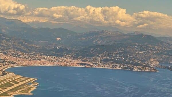 First trip to Europe Nice France view from airplane