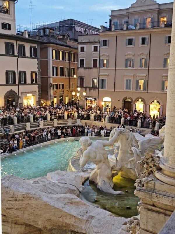 Trevi fountain view from Palazzo Poli after Opera Lyrica concert