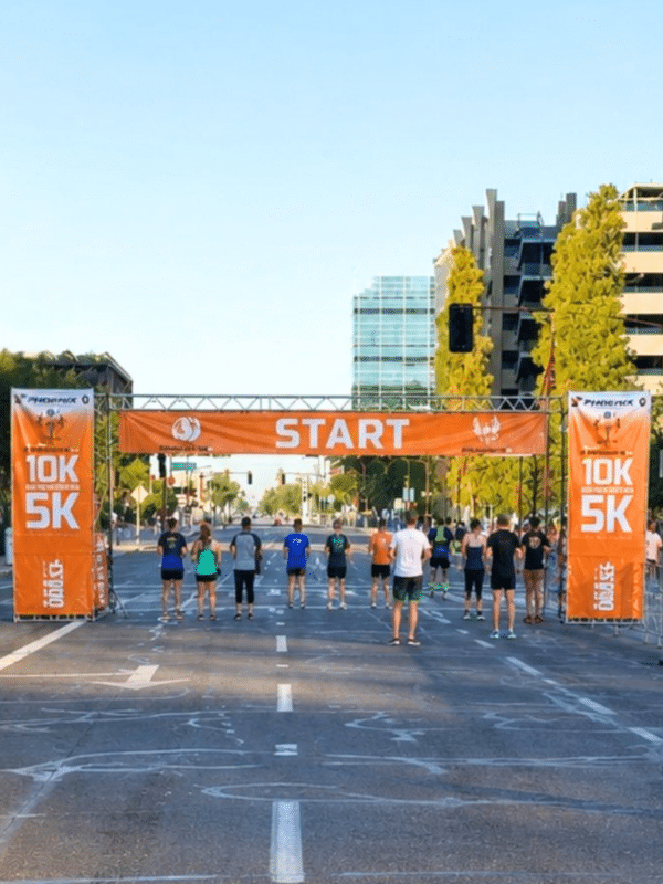 Runners at the starting line at Phoenix race