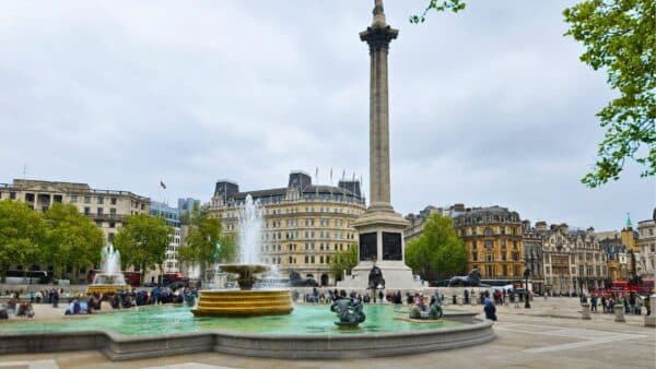 View of Trafalgar Square London