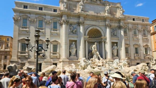 Crowds at Trevi Fountain Rome